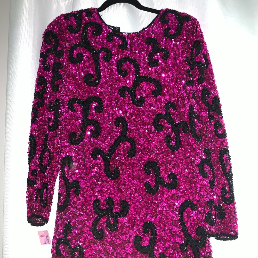 Vintage Albert Paul Silk Sequined Dress